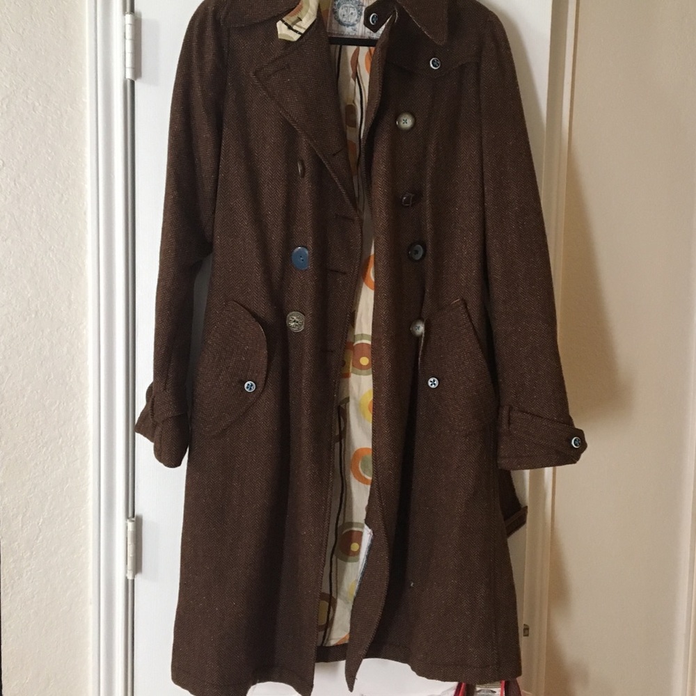 Trovata Long Brown Coat Size L